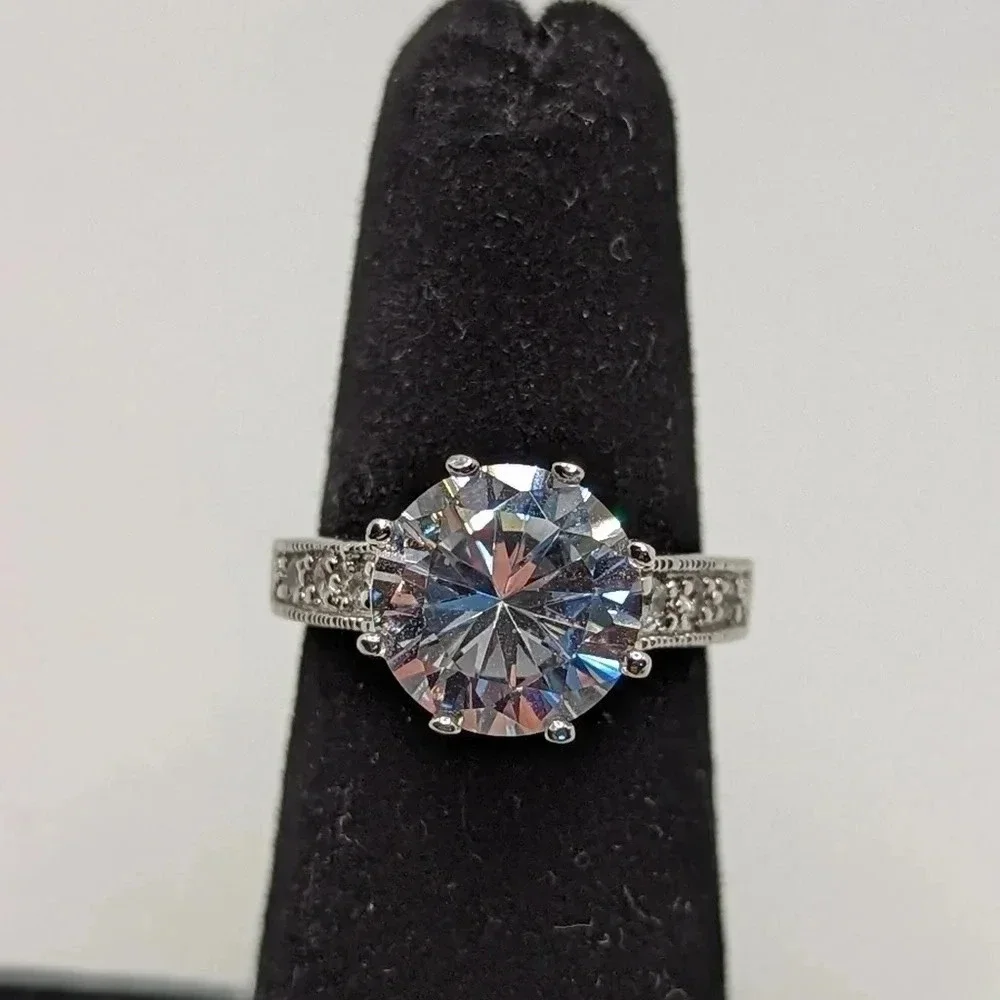 925 Round cut solitaire ring - Picture 1 of 5
